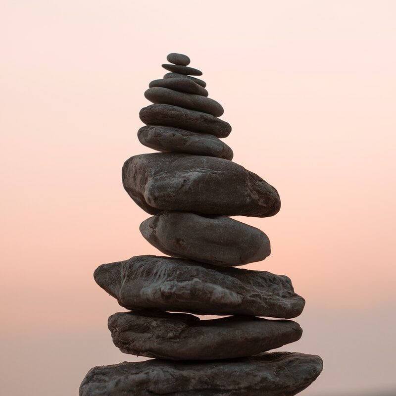 closeup photography of cairn stone